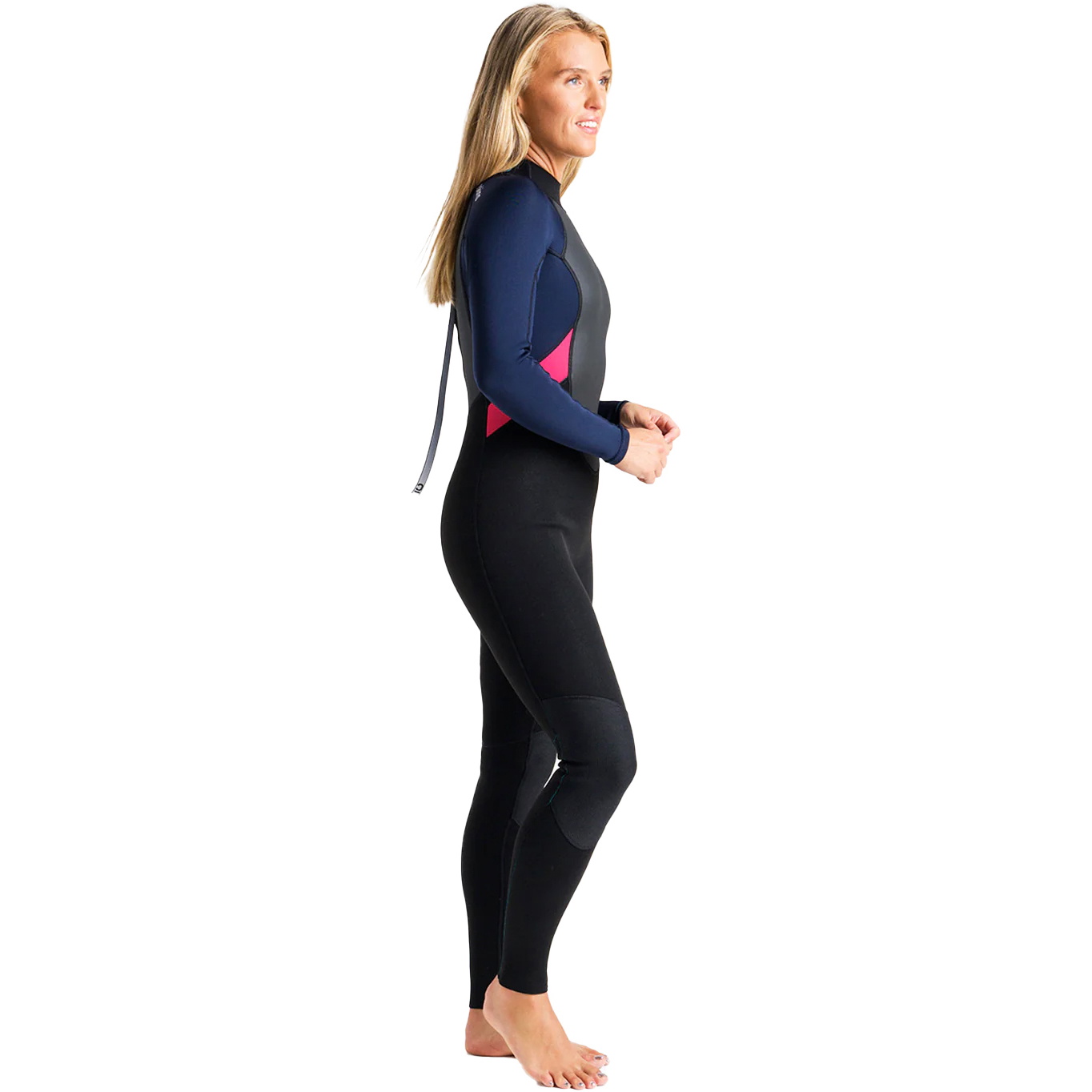 2026 C-Skins Womens Element 3/2mm Flatlock Back Zip Wetsuit C-EL32STW - Slate / Coral